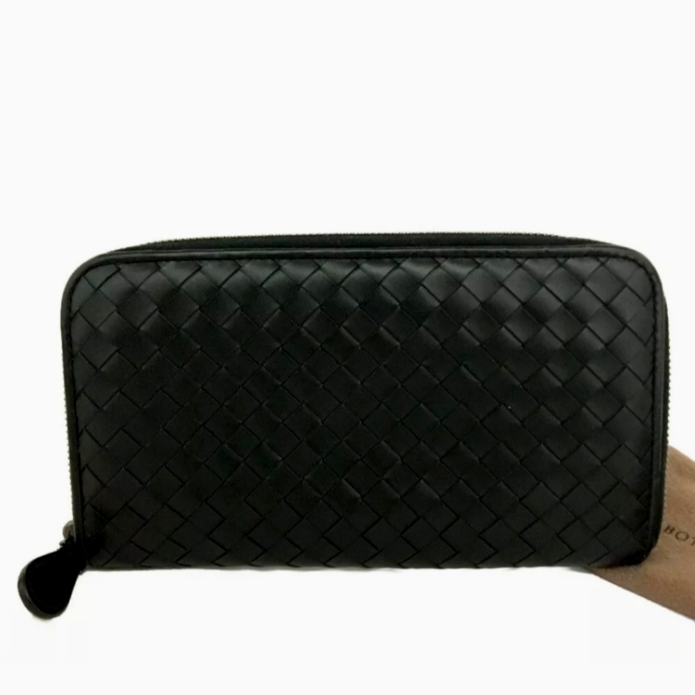 BOTTEGA VENETA LAMBSKIN ZIP AROUND LONG WALLET